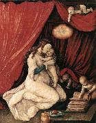 BALDUNG GRIEN, Hans Virgin and Child in a Room Germany oil painting artist